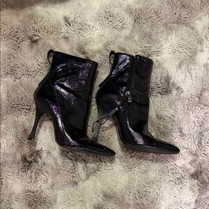Zara Black and Purple Heeled Boots